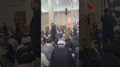 Sabios de Qom en el funeral del presidente en el Santuario de Fátima Ma’sumah (P)